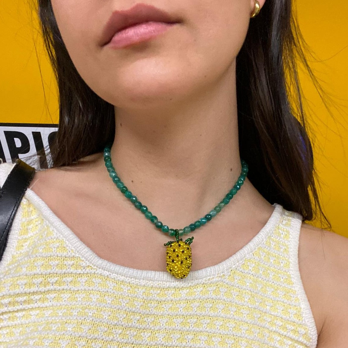 COLLAR PIÑA AGUAMARINA