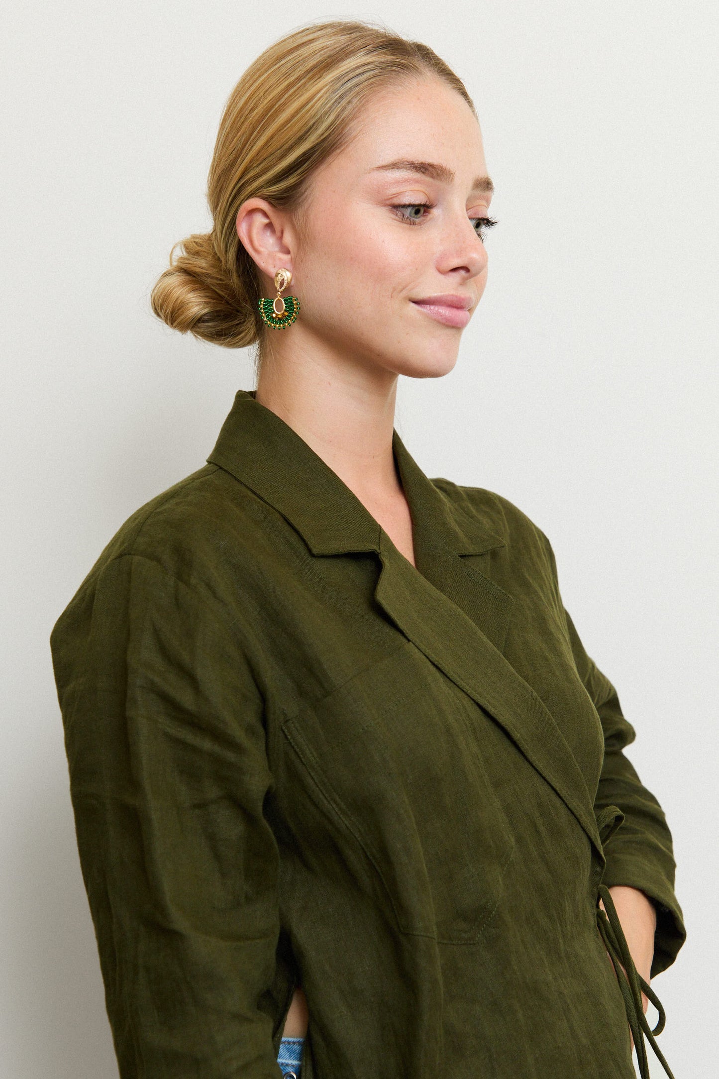 GREEN ABANICO EARRINGS