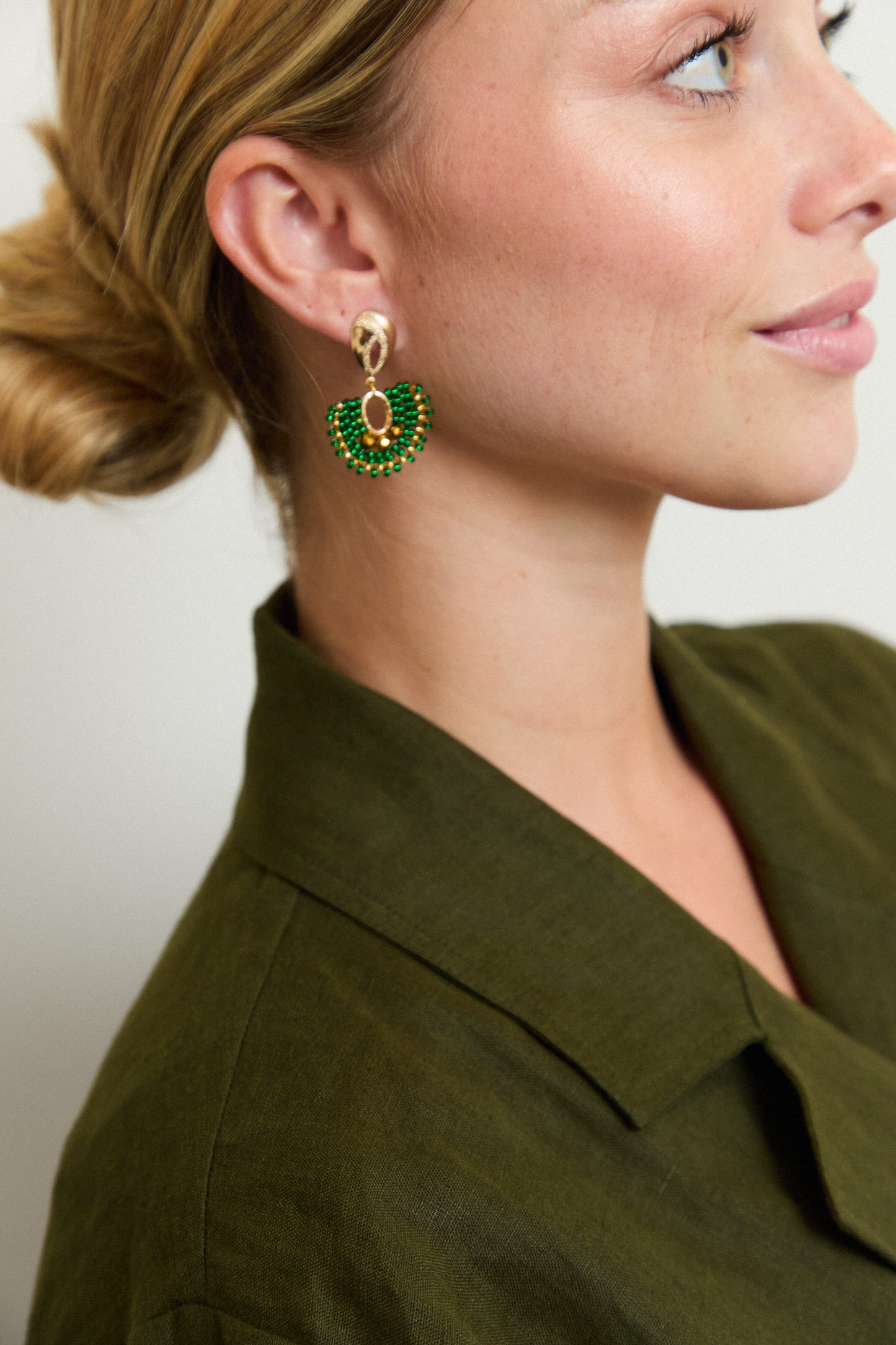 GREEN ABANICO EARRINGS