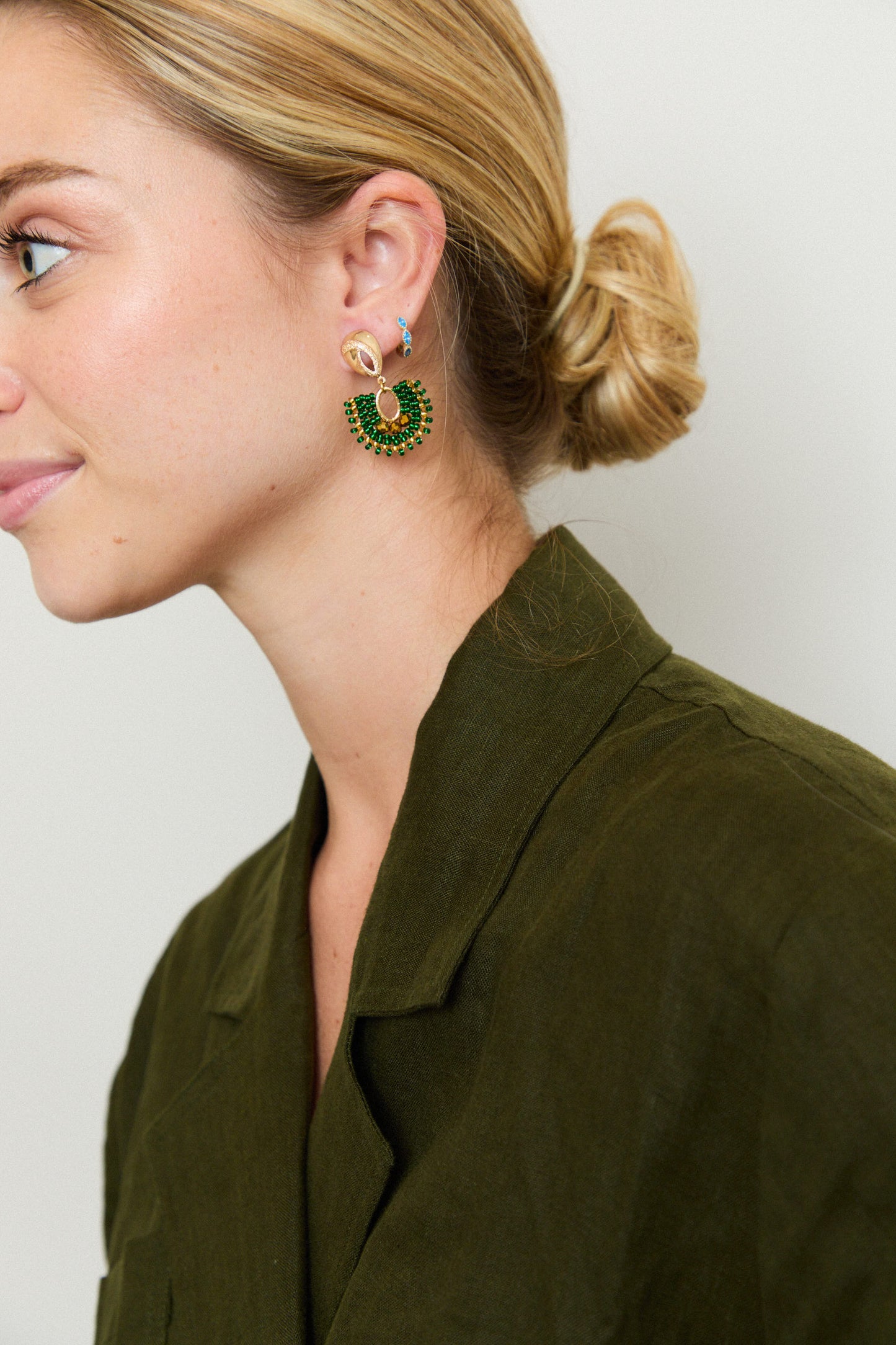 GREEN ABANICO EARRINGS