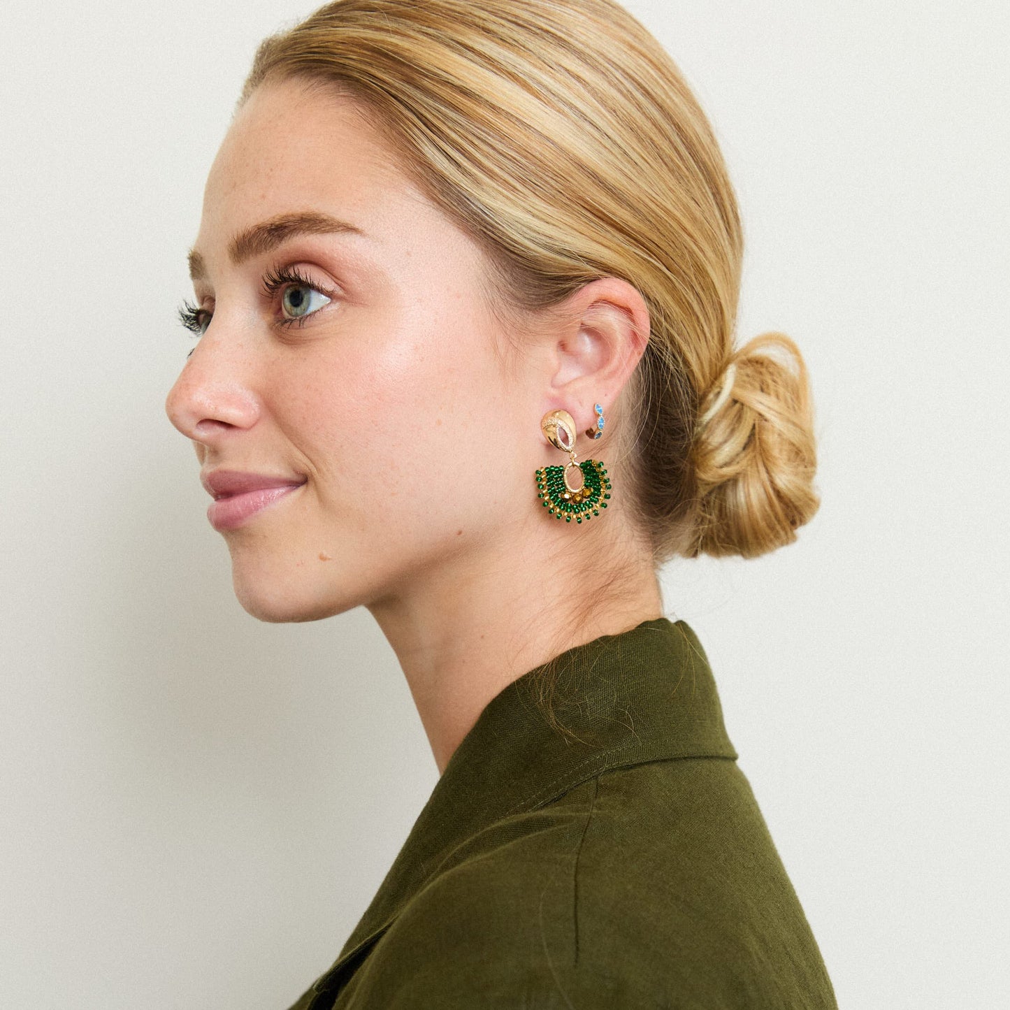 GREEN ABANICO EARRINGS