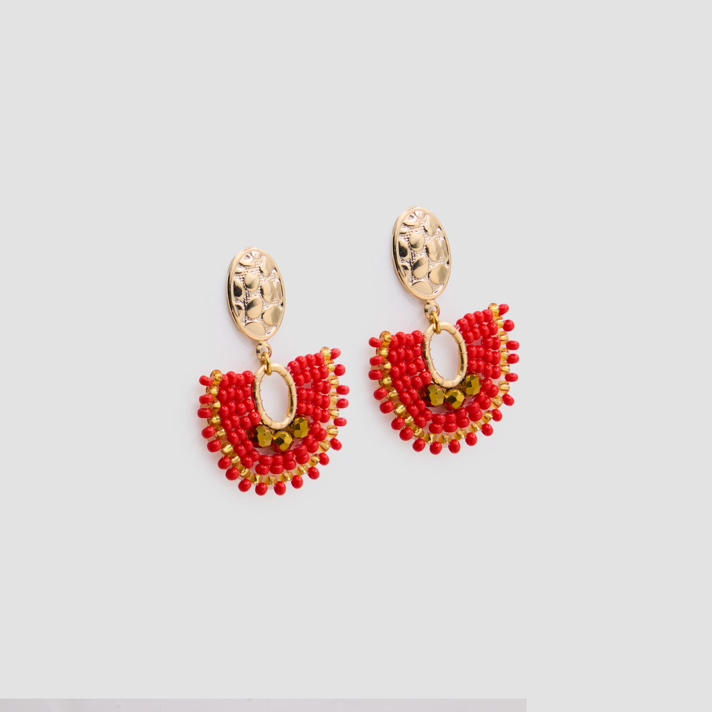 RED ABANICO EARRINGS