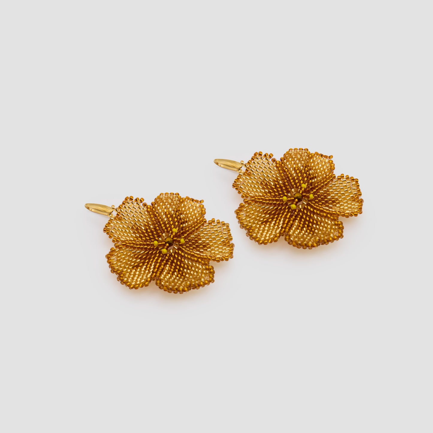 FLOWER EARRING BROWN